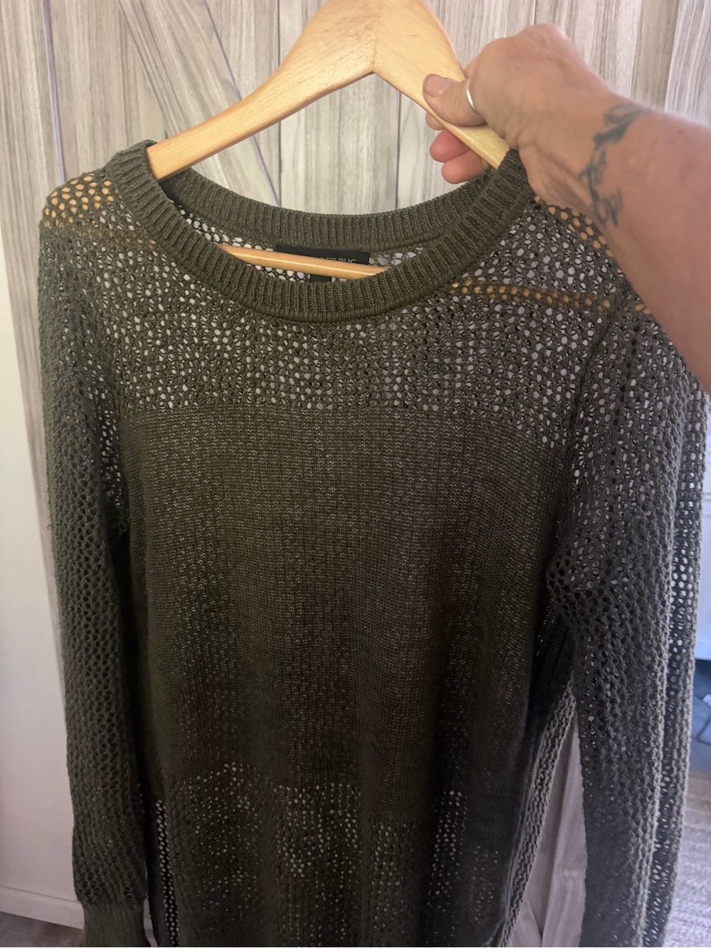 Banana Republic Olive Open-Knit Women's Sweater